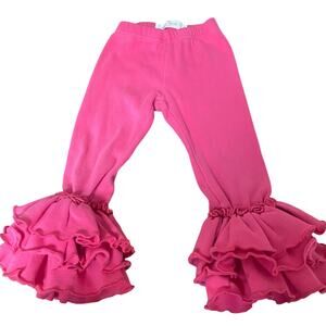 Marie Nicole pink tiered ruffle bottom elastic waist stretch pants SIZE 12-18M